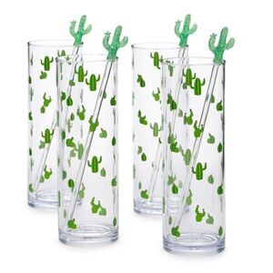 The Cellar Southwest Acrylic Cactus Tom Collins Set of 3